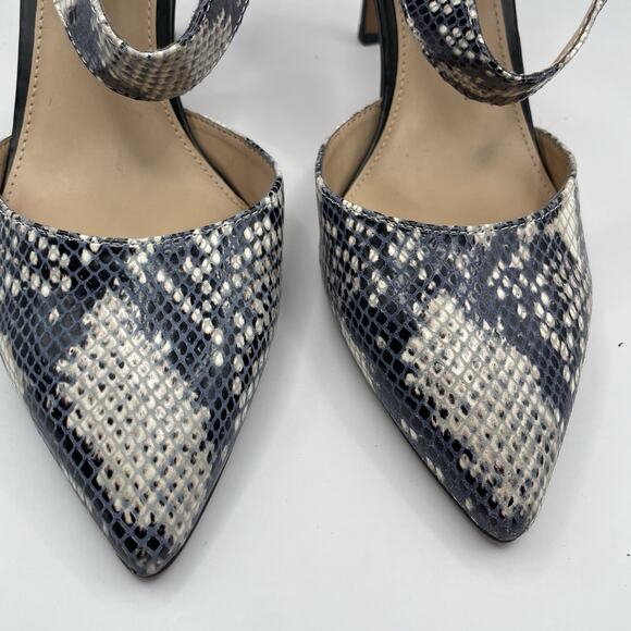 Franco Sarto Size 9.5 LIMA High Heels Leather Pointed Toe Snakeskin Print Pumps - Picture 2 of 6